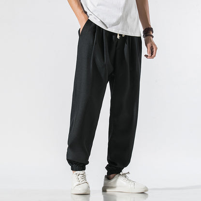 Japanese linen beam pants men - Glamour Gale