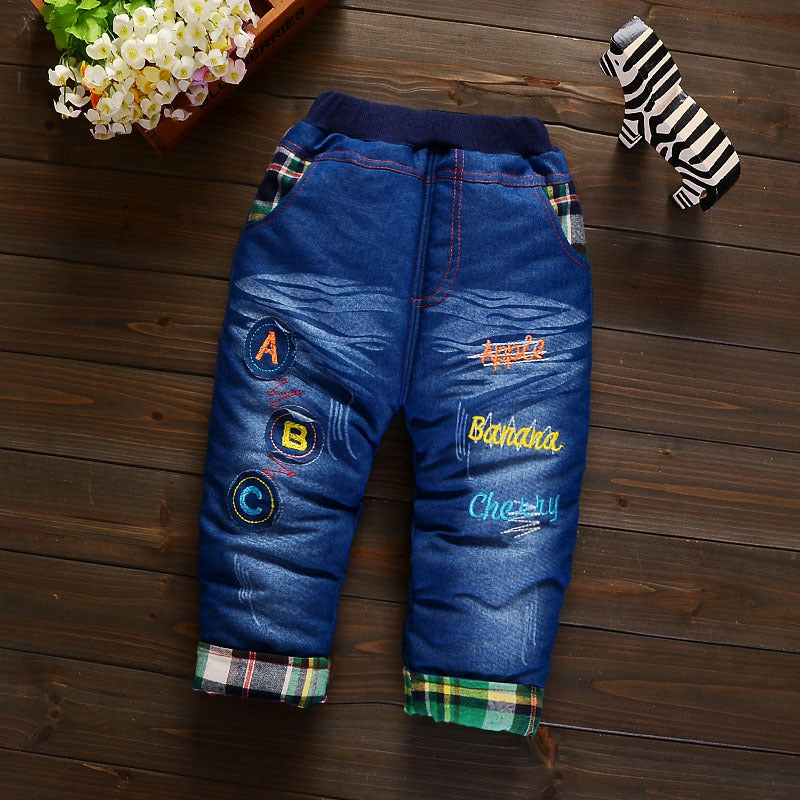 Children's Clothing Plus Velvet Thick Casual Pants