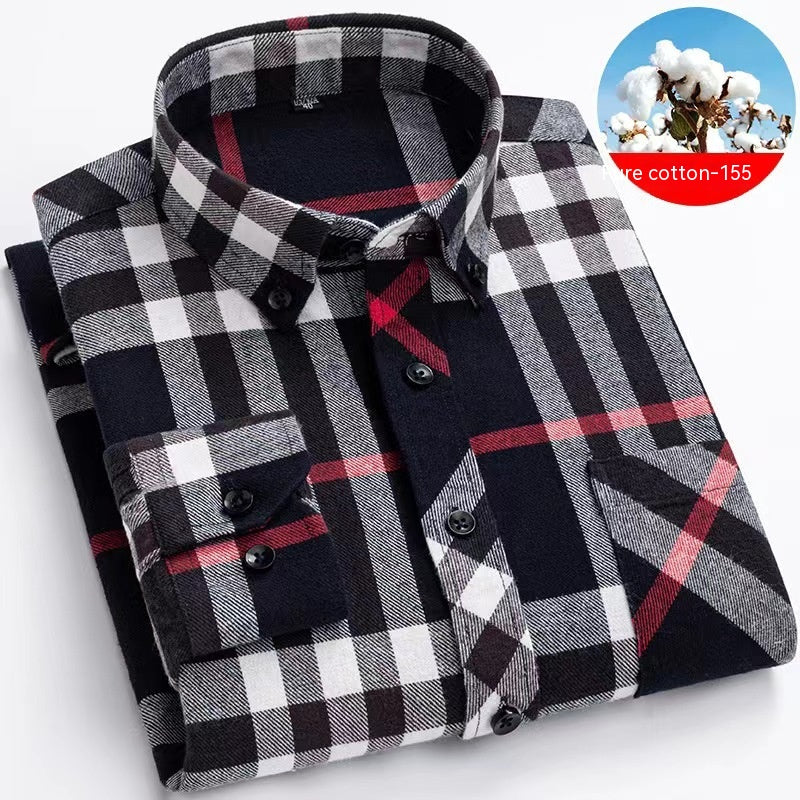 Men's Cotton Brushed Plaid Shirt