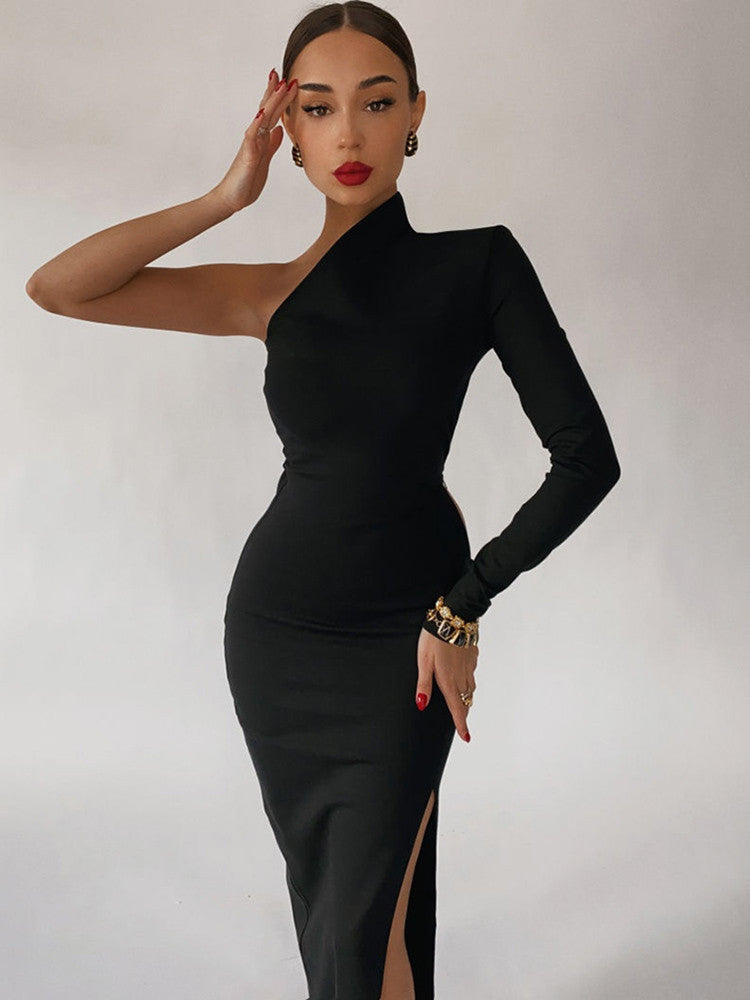 High Slit Slim Fit Party Party Temperament Sheath Dress - Glamour Gale