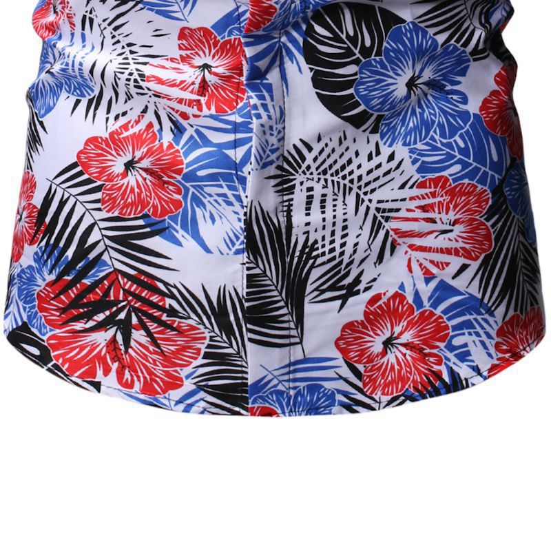 Men's Summer Beach Short-sleeved Floral Shirt