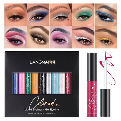 LANGMANNI - Make-up Eyeliner Liquid  And Gel Pen Combination Set