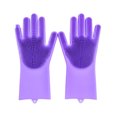 Silicone dishwashing gloves pet brush gloves