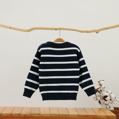 Boys Combed Cotton Long Sleeve Sweater Little Lion Knit Top