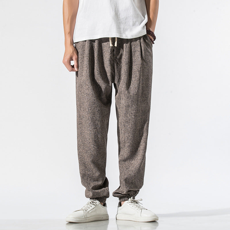 Japanese linen beam pants men - Glamour Gale