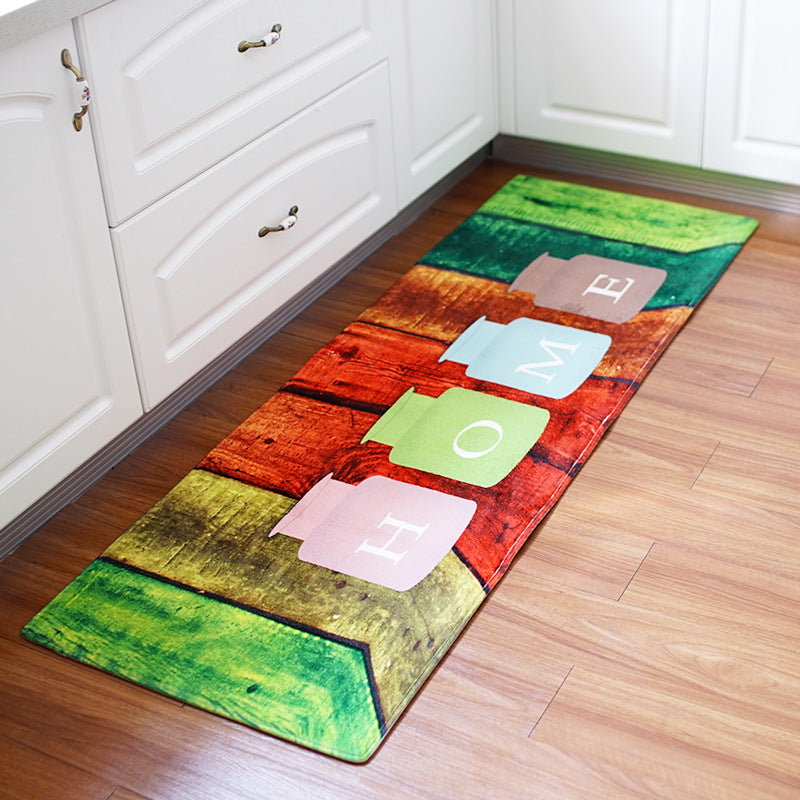 Printed long floor mat bathroom kitchen rug