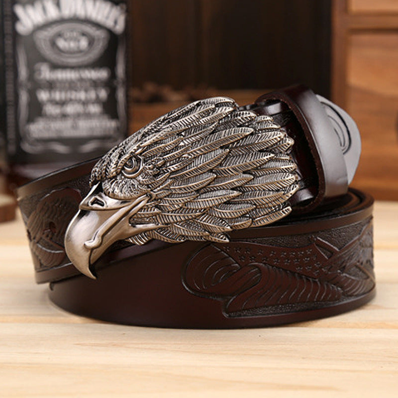 Fashion Cowhide Leisure Eagle Head Belt