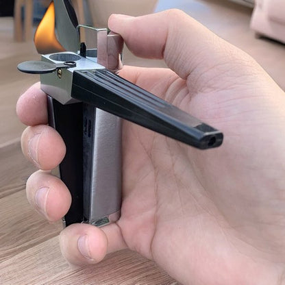 Encendedor Pipe Lighter Creative Foldable Metal Lighter Pipe Combination Portable Folding Pipe Lighter Smoking Men's Smoking Gadget