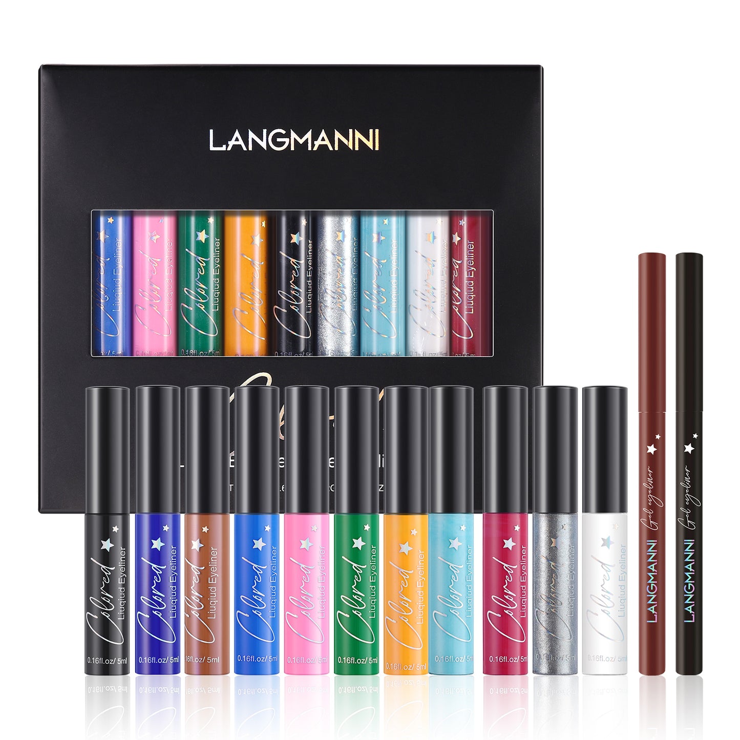 LANGMANNI - Make-up Eyeliner Liquid  And Gel Pen Combination Set