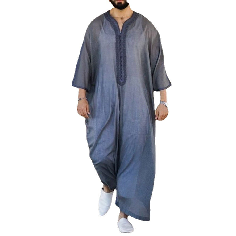 Thin Linen Casual Ethnic African Style Shirt Robe