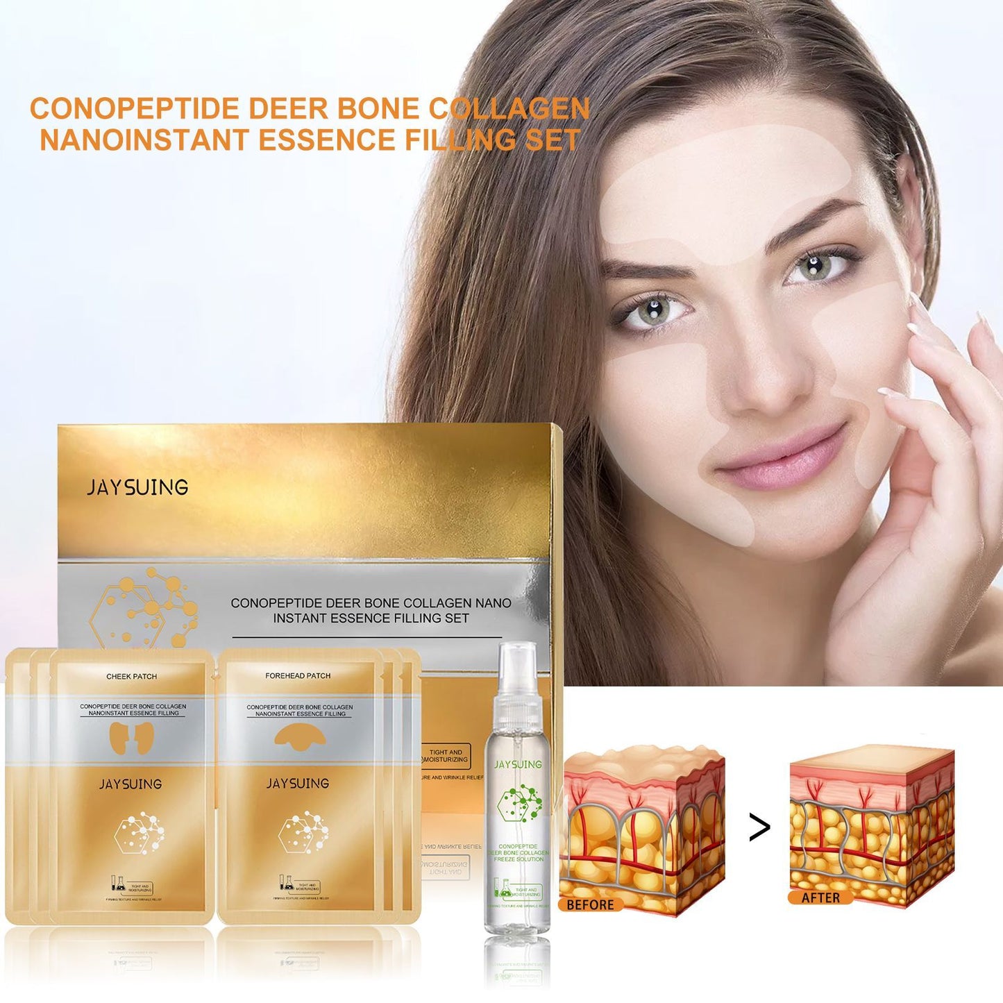 JAYSUING - Taro Peptide Deer Collagen Extracts Set Fades Fine Lines, Prevents Aging, Moisturizes & Firms Facial Skin Anti-aging Skincare - Glamour GaleAnti-aging Skincare