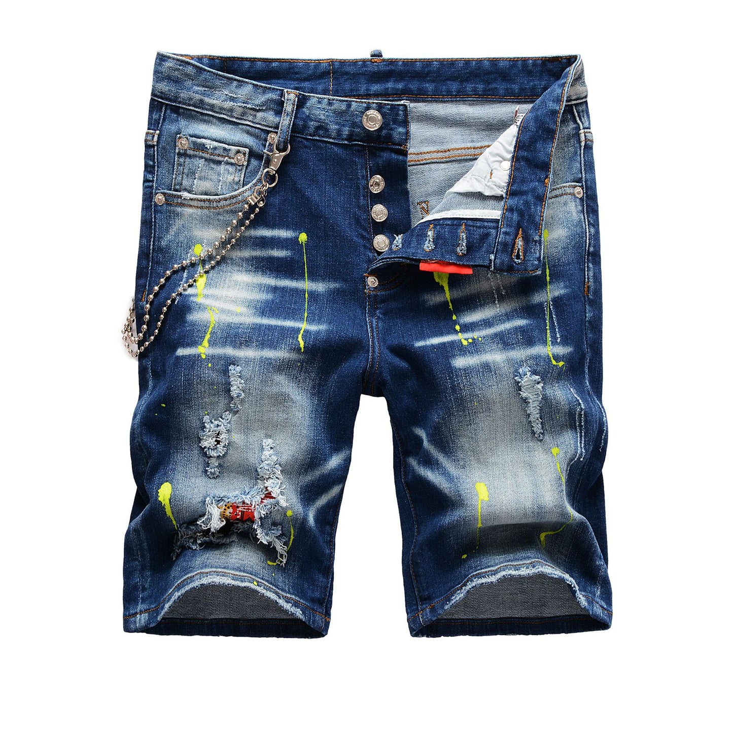 Men's Summer Paint Dot Hole Patch Shorts - Glamour Gale