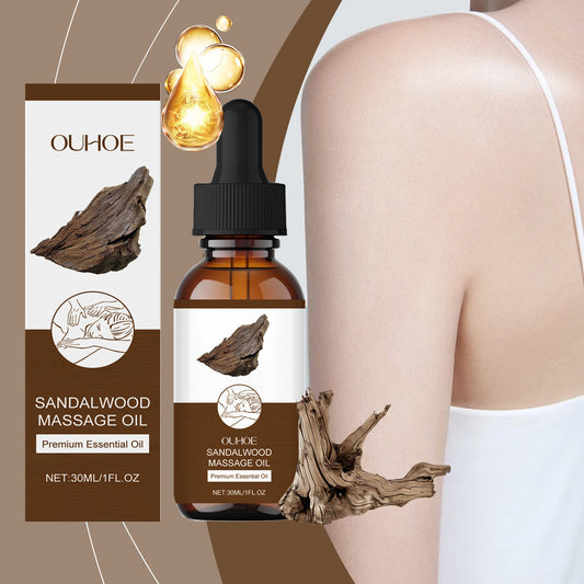 OUHOE - Sandalwood Massage Oil, Gentle Moisturizing Body Skin Daily Body Care 30ml