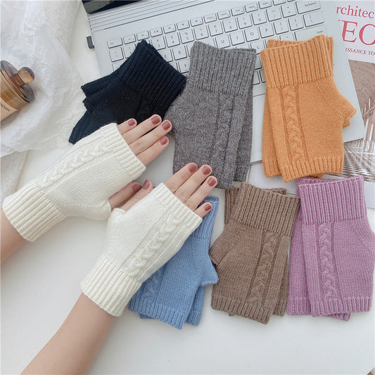 Woolen Knitting Gloves Short For Men And Women