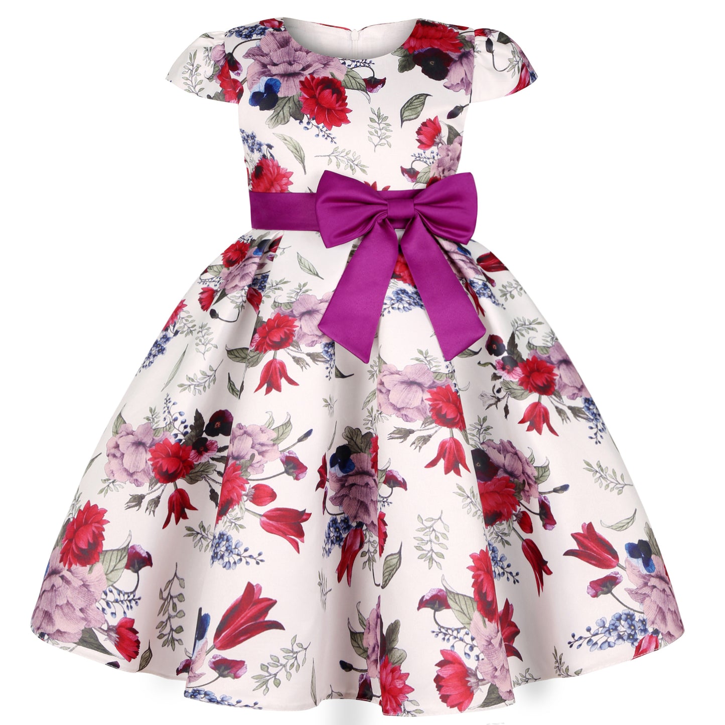 New Girls Kids Flower Elegant Causal Princess Party Dresses