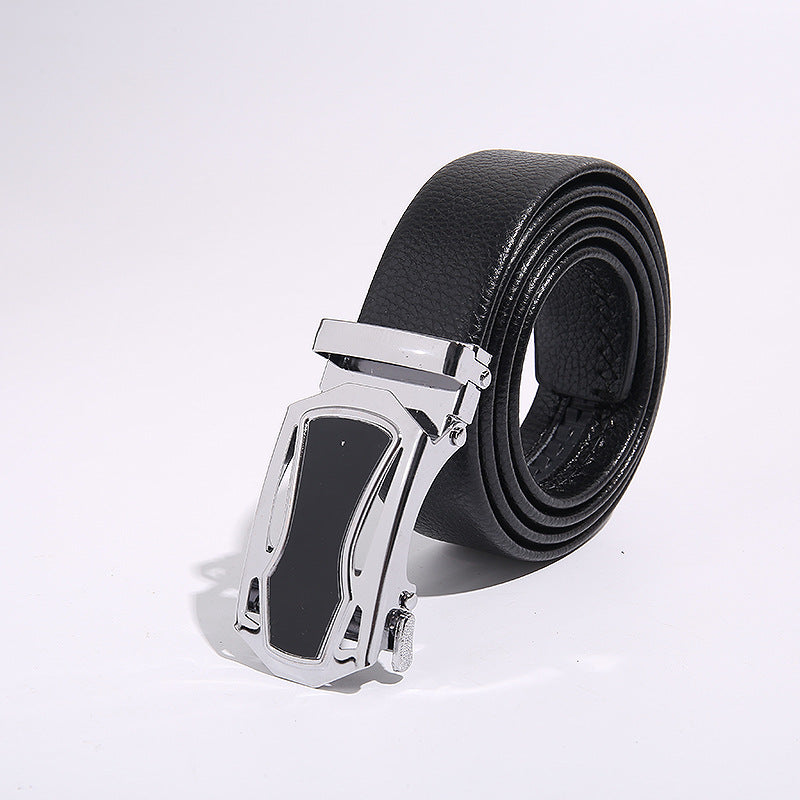 Men's Business Automatic Belt Black Sports Car Buckle