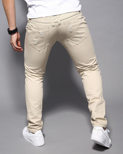 Casual Double Waist Ripped Casual Cargo Trousers