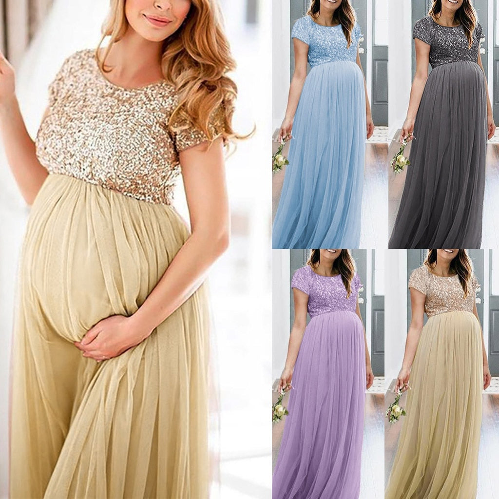 Chiffon dress for pregnant women