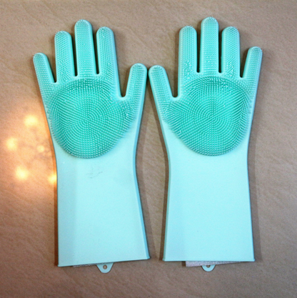 Silicone dishwashing gloves pet brush gloves