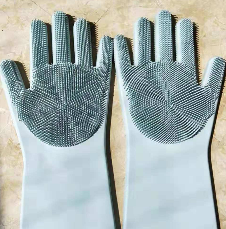 Silicone dishwashing gloves pet brush gloves