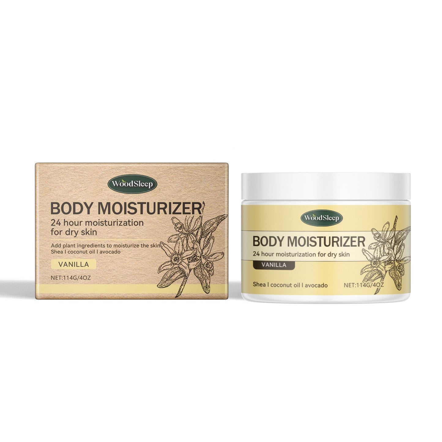 WOODSLEEP - Body Butter Moisturizing Cream for Dry Skin 114g/ 4oz