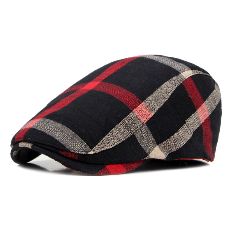 British Style Classic Retro Plaid Cap Men