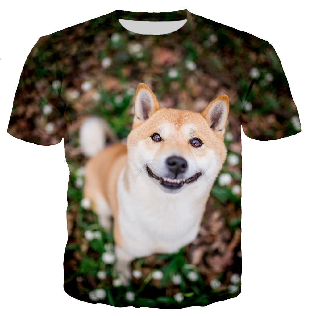 Dog 3D Print Short Sleeve T-Shirt