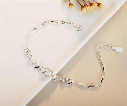 Sterling Silver Heart Shaped Lady Bracelet