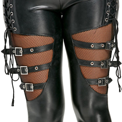 Ladies Fashion Personality Leggings Slim Leather Pants