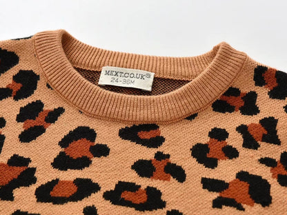 New Korean Style Jumper Leopard Sweater For Kids