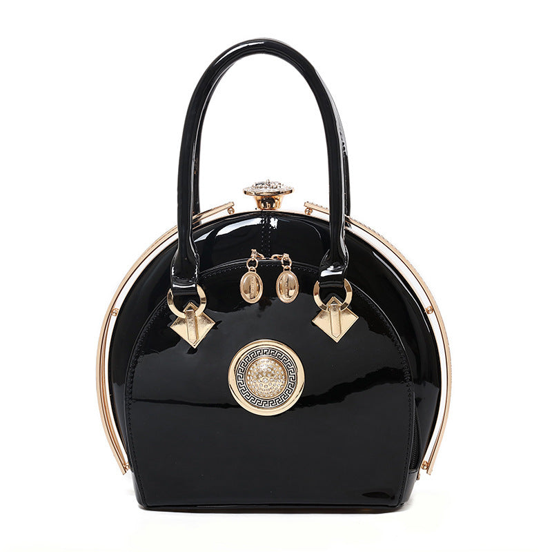 Bright leather high-end handbags noble fashion trend