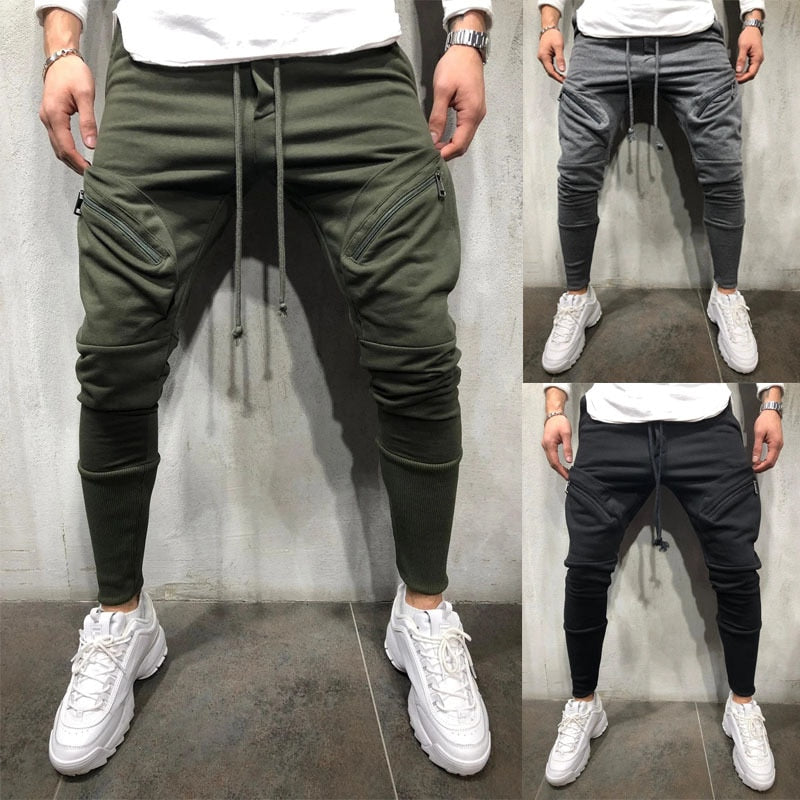 Men Sports Zipper Casual Pants - Glamour Gale