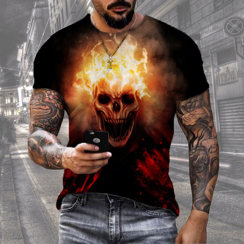 Men's Digital Print Street Sports Short Sleeve T-Shirt