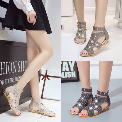 Drill Decoration Fish Mouth Women Sandals