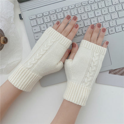 Woolen Knitting Gloves Short For Men And Women