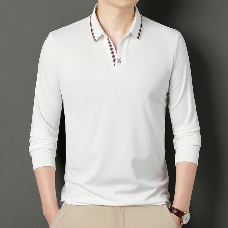 Men's Long-sleeved T-shirt With Scissors Collar