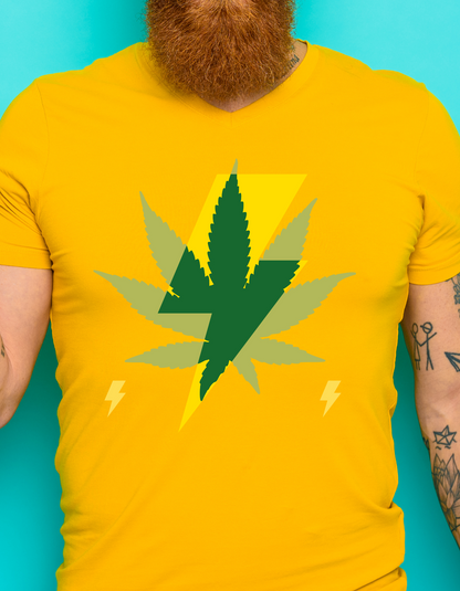 Weed Leaf Lightning Bolt