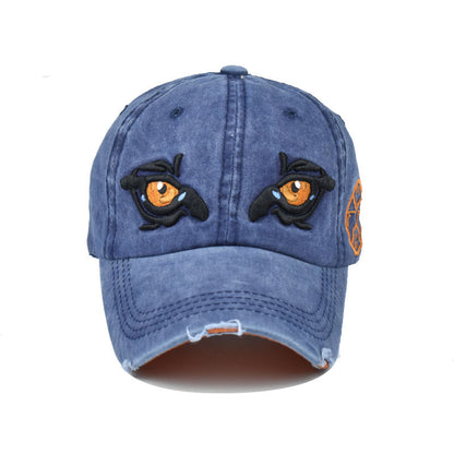 Washed Embroidered Eye Cap