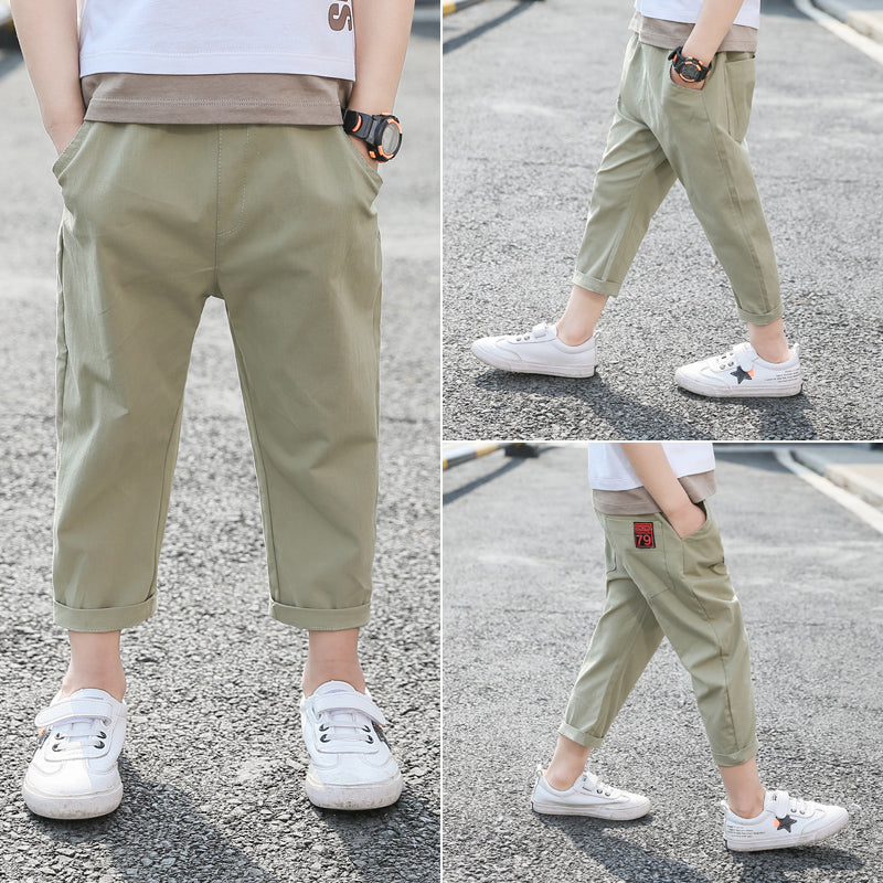 Summer Cotton And Linen Trousers Children's Casual Pants