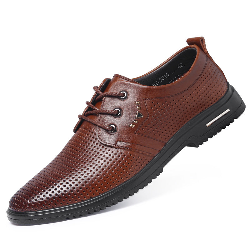 Men's Leather Shoes Casual Business Wear-resistant Breathable