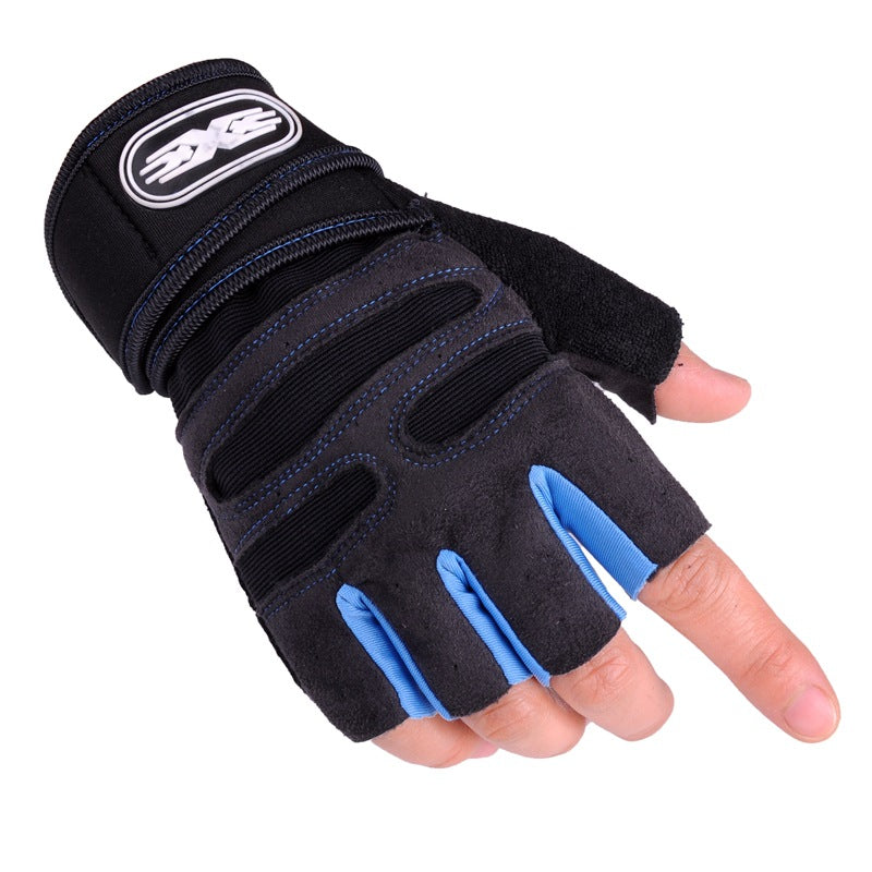 Wristband Fitness Half-finger Gloves For Men And Women Riding