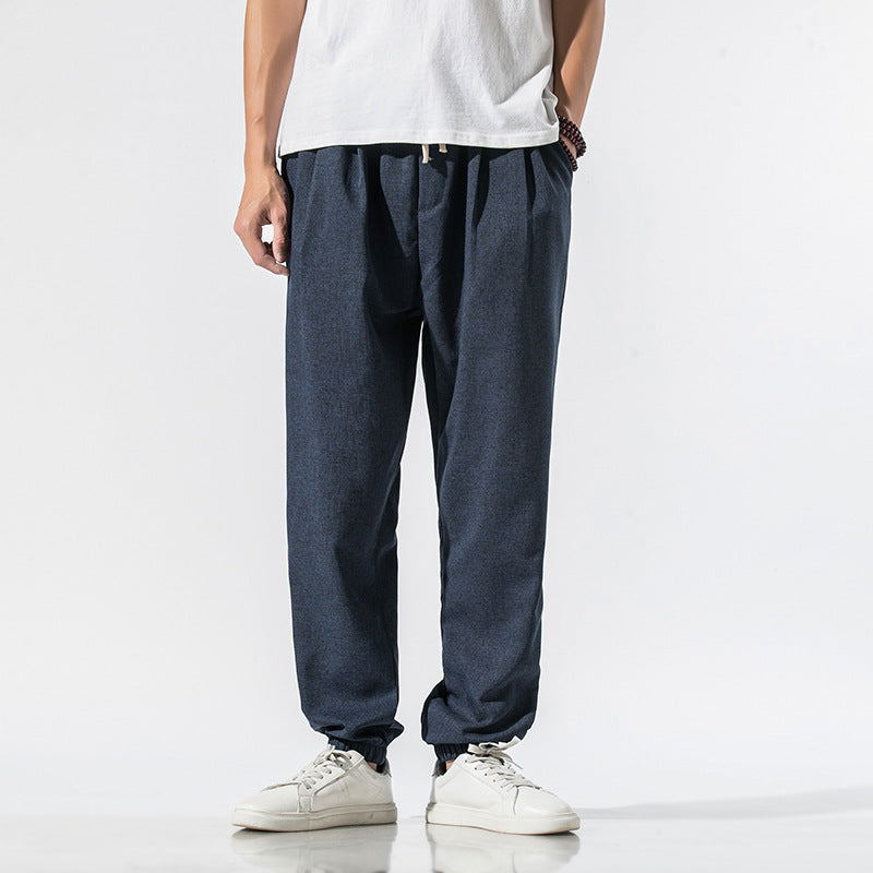 Japanese linen beam pants men - Glamour Gale