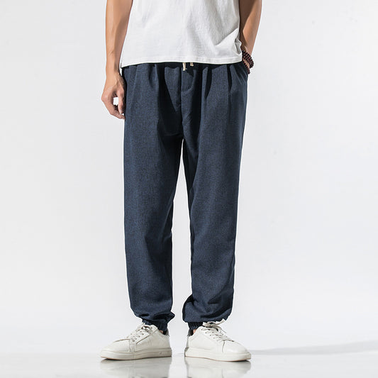 Japanese linen beam pants men - Glamour Gale