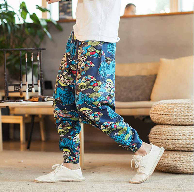 Chinese Style Printed Casual Pants Men Loose - Glamour Gale