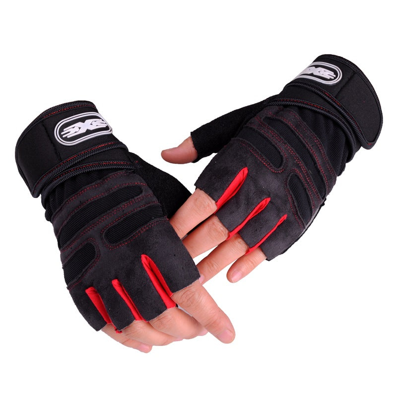 Wristband Fitness Half-finger Gloves For Men And Women Riding