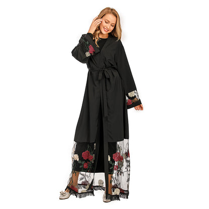 New Women's Cardigan Robe Stitching Embroidery - Glamour Gale