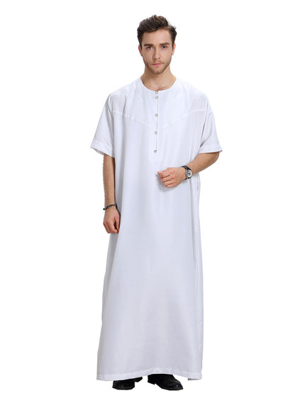 Short Sleeve Solid Men's Robe