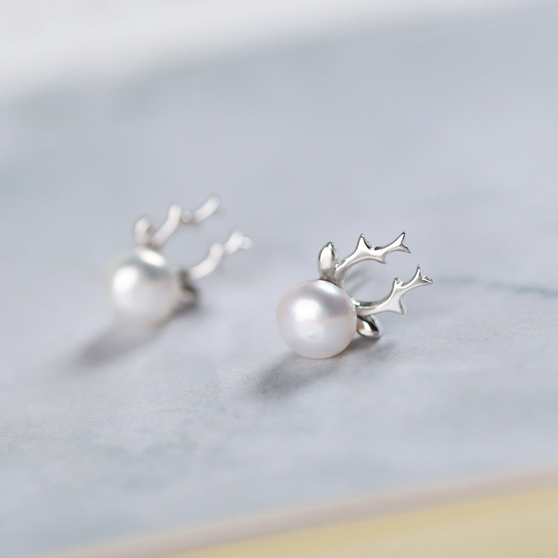 S925 Silver  Pearl Earrings Jewelry