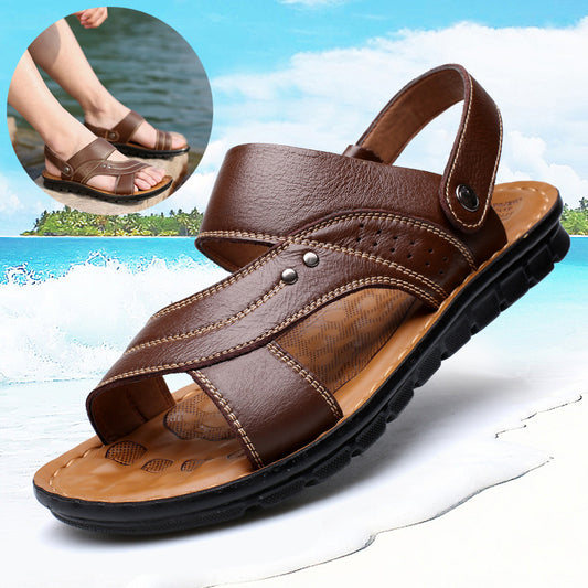 Men Sandals Summer Beach Shoes Adjustable Back Strap Design Slippers Slides