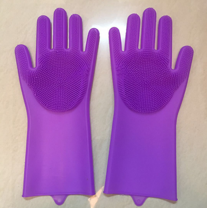 Silicone dishwashing gloves pet brush gloves